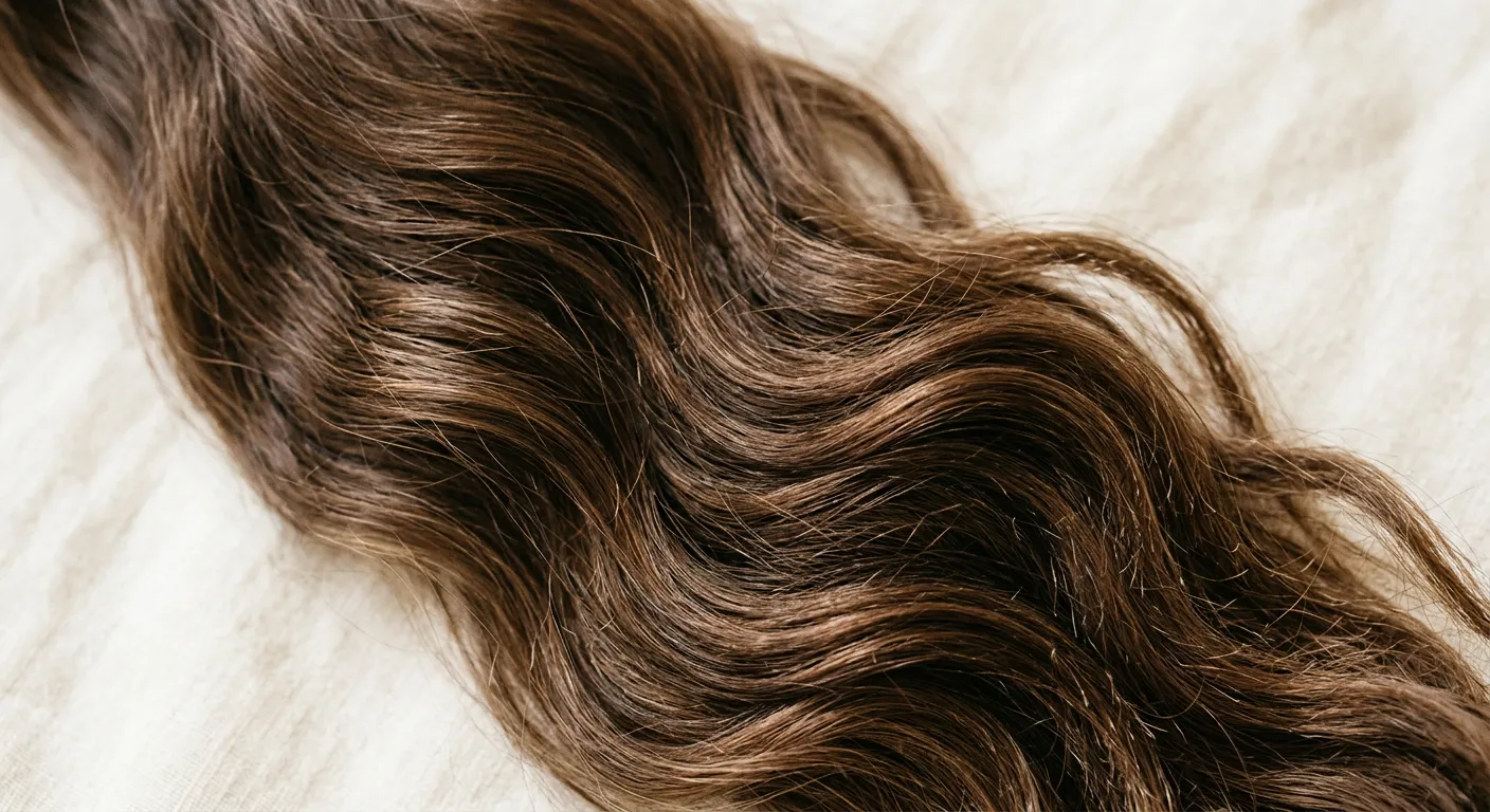 Fios de cabelo naturais em close sob luz suave